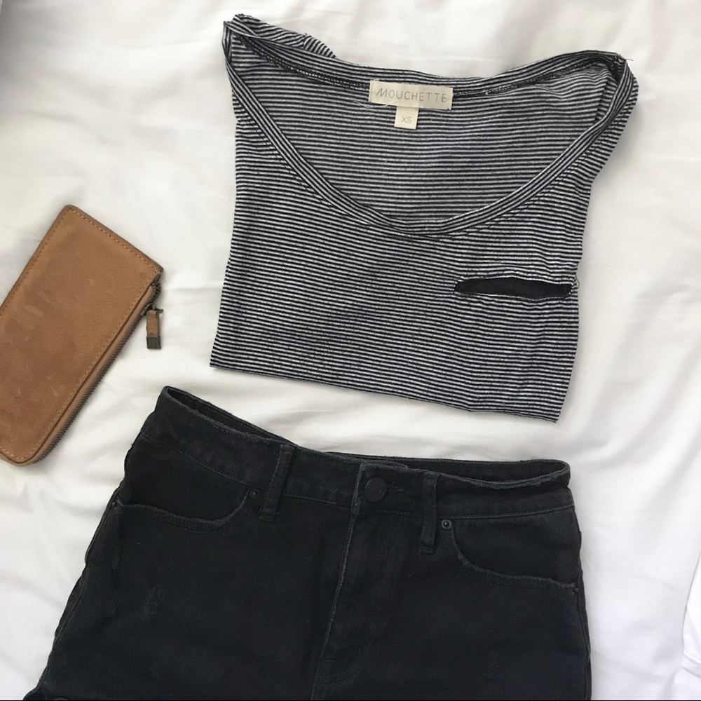 PAC Sun Striped Tee w/ Pocket in Size XS